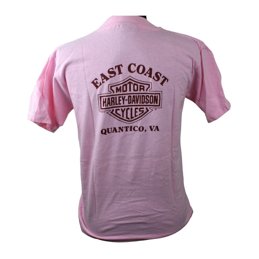 Vintage Harley-Davidson East Coast Quantico Pink Tee Youth Size 14-16 New - Picture 2 of 9